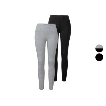 esmara® Damen Leggings, 2 Stück, normale...