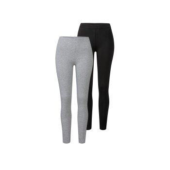 esmara® Damen Leggings, 2 Stück, normale...