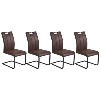 Reality Schwingstuhl Malaga 4-er Set (dunkelbraun) -...