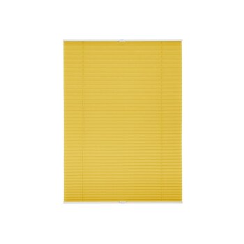 Lichtblick Klemmfix Plissee, stufenloses Einstellen, blickdicht, Montage ohne Bohren, 130 cm, 100 cm, Gelb - B-Ware neuwertig