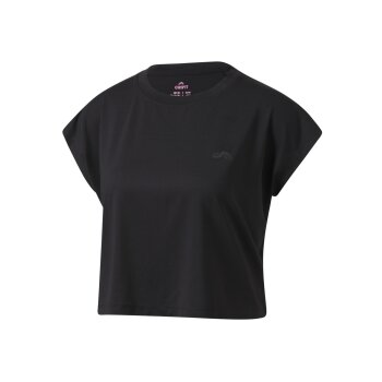 CRIVIT Damen Funktionsshirt, modisch weit und kürzer geschnitten (schwarz, S(36/38)) - B-Ware neuwertig