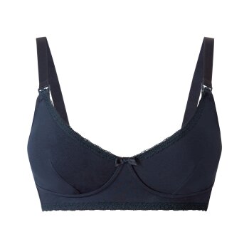 esmara® Damen Still-BHs, 2 Stück, bügellos, mit hohem Baumwollanteil (marine/grau, 85B) - B-Ware neuwertig