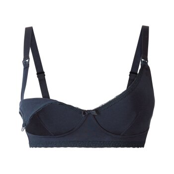 esmara® Damen Still-BHs, 2 Stück, bügellos, mit hohem Baumwollanteil (marine/grau, 85B) - B-Ware neuwertig