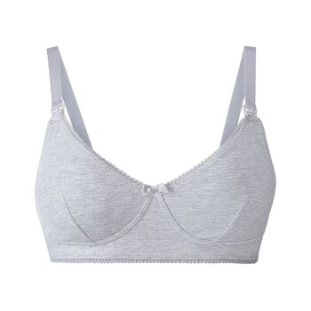 esmara® Damen Still-BHs, 2 Stück, bügellos, mit hohem Baumwollanteil (marine/grau, 85B) - B-Ware neuwertig