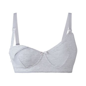 esmara® Damen Still-BHs, 2 Stück, bügellos, mit hohem Baumwollanteil (marine/grau, 85B) - B-Ware neuwertig