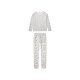pepperts!® Kinder Pyjama mit Textildruck (grau/weiß, 146/152) - B-Ware neuwertig