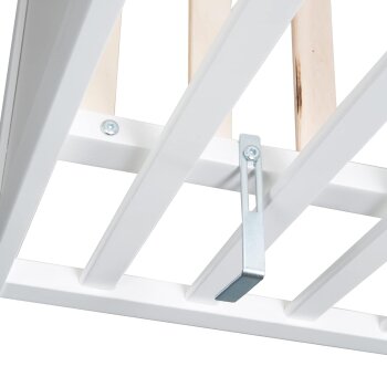 roba 2 in 1 Babybett 60 x 120 cm + Matratze - Gitter- & Beistellbett 6-fach Höhenverstellbar, Holz/weiß - B-Ware neuwertig