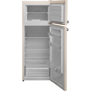 Respekta Retro-Kühlschrank mit Gefrierfach, creme, 145 x 54 cm - B-Ware Transportschaden S (weiße Ware)