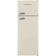 Respekta Retro-Kühlschrank mit Gefrierfach, creme, 145 x 54 cm - B-Ware Transportschaden S (weiße Ware)
