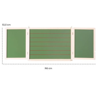 roba Tafel, Hängetafel faltbar, mit Maltafel magnetisch weiß, Kreidetafel liniert, Tafellack - B-Ware Transportschaden Kosmetisch