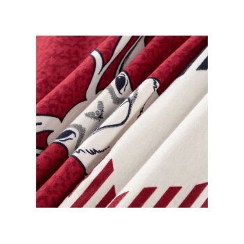 LIVARNO home Winter Jersey Bettwäsche, 155 x 220 cm (Rentier/rot) - B-Ware neuwertig