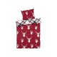 LIVARNO home Winter Jersey Bettwäsche, 155 x 220 cm (Rentier/rot) - B-Ware neuwertig
