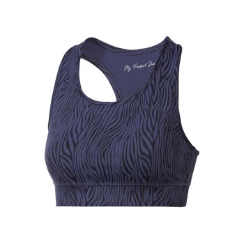CRIVIT Damen Sport-Bustier, Medium Level, mit Ringerrücken (dunkelblau, S(36/38)) - B-Ware neuwertig
