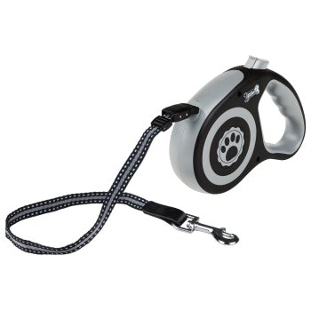 ZOOFARI® Ausziehleine, 5 m, mit Rückzugmechanismus (groß grau, anthrazit) - B-Ware sehr gut