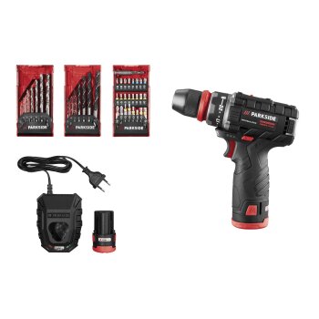 PARKSIDE PERFORMANCE® »PBSPA 12 D4« 12 V Akku-Bohrschrauber, mit 2 Akkus, Ladegerät und Bit- und Bohrerset - B-Ware gut