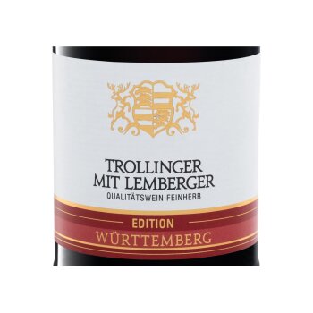 Trollinger mit Lemberger Edition Württemberg QbA feinherb, Literflasche, Rotwein 2024