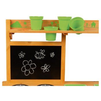 Playtive Outdoorküche für Kinder, Spielküche aus Echtholz - B-Ware neuwertig