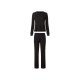 esmara® Damen Pyjama, lang, weiche Ripp-Qualität (schwarz, S(36/38)) - B-Ware neuwertig