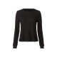 esmara® Damen Pyjama, lang, weiche Ripp-Qualität (schwarz, S(36/38)) - B-Ware neuwertig