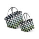 TOPMOVE® Einkaufstaschen-Set, 2 Stück (schwarz/weiß/grün) - B-Ware sehr gut