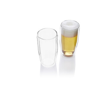 ERNESTO® Doppelwandige Gläser, 2 Stück, aus Borosilikatglas (Bier) - B-Ware neuwertig