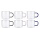 ERNESTO® Gläser-Set mit bunten Griffen/ Teekanne mit Siebeinsatz (Espressobecher 6er Set) - B-Ware neuwertig