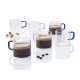 ERNESTO® Gläser-Set mit bunten Griffen/ Teekanne mit Siebeinsatz (Espressobecher 6er Set) - B-Ware neuwertig