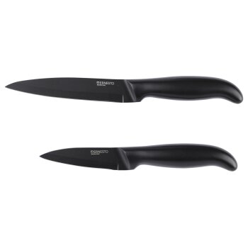 ERNESTO® Messer aus Edelstahl, schwarz (Küchenmesser, 2er) - B-Ware sehr gut