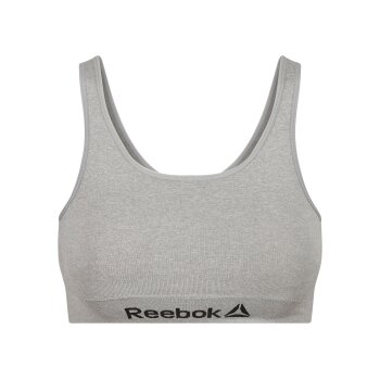 Reebok Damen Sport-Bustier mit herausnehmbarer Brustpolsterung (grau, L) - B-Ware neuwertig