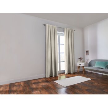 LIVARNO home Blackout-Vorhangschal-Set, 135 x 254 cm, 2-teilig (creme) - B-Ware neuwertig