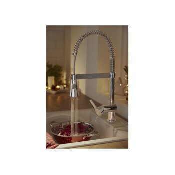LIVARNO home Küchenarmatur mit Spiralfeder / Gummischlauch (Spiralfeder) - B-Ware neuwertig