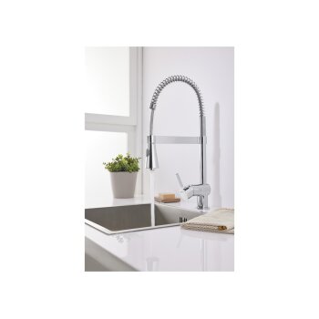 LIVARNO home Küchenarmatur mit Spiralfeder / Gummischlauch (Spiralfeder) - B-Ware neuwertig