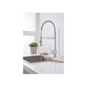 LIVARNO home Küchenarmatur mit Spiralfeder / Gummischlauch (Spiralfeder) - B-Ware neuwertig