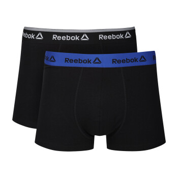 Reebok Herren Boxershorts, 2 Stück, mit Baumwolle (schwarz/blau, 4/S) - B-Ware neuwertig
