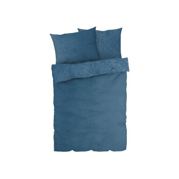 LIVARNO home Plüschbettwäsche, 220 x 240 cm, 70 x 90 cm, blau - B-Ware sehr gut