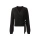esmara® Damen Wickel-Cardigan mit V-Ausschnitt (schwarz, M(40/42)) - B-Ware neuwertig
