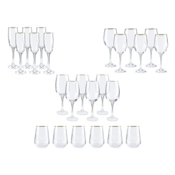 ERNESTO® Glas Set, 6-teilig, mit Goldrand - B-Ware