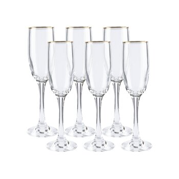 ERNESTO® Glas Set, 6-teilig, mit Goldrand - B-Ware
