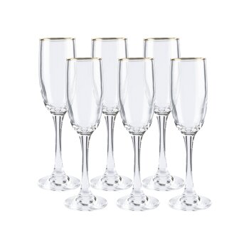 Glas Set, 6-teilig, mit Goldrand - B-Ware