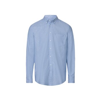 LIVERGY® Herren Freizeithemd aus reiner Baumwolle (blau, M (39/40)) - B-Ware neuwertig