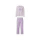 esmara® Damen Pyjama, lang, aus reiner Baumwolle (lila, M(40/42)) - B-Ware sehr gut