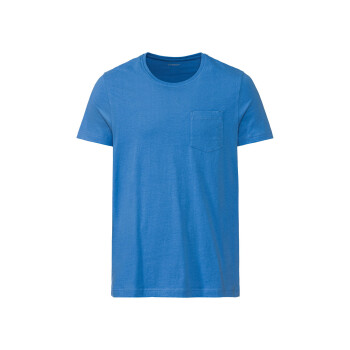 LIVERGY® Herren T-Shirt, 2 Stück, körpernah geschnitten, mit Rundhalsausschnitt (blau, S(44/46)) - B-Ware sehr gut