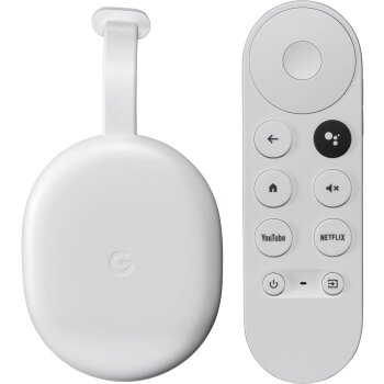 Chromecast mit Google TV (HD) Schnee – Streame Unterhaltung per Fernbedienung, weiß - B-Ware neuwertig