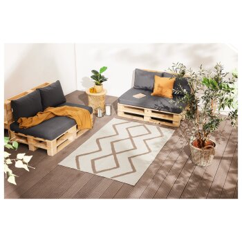 LIVARNO home Outdoor-Teppich, 80 x 150 cm, beige mit...