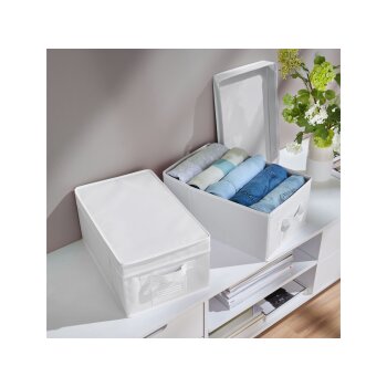 LIVARNO home Aufbewahrungsbox Set, mit Deckel (Aufbewahrungsbox m. Deckel 2er, weiß) - B-Ware sehr gut