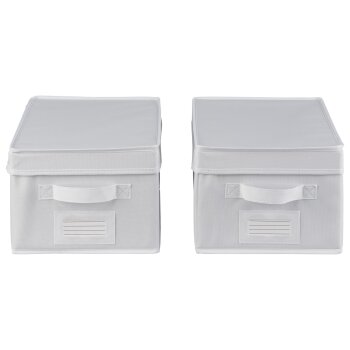 LIVARNO home Aufbewahrungsbox Set, mit Deckel (Aufbewahrungsbox m. Deckel 2er, weiß) - B-Ware sehr gut
