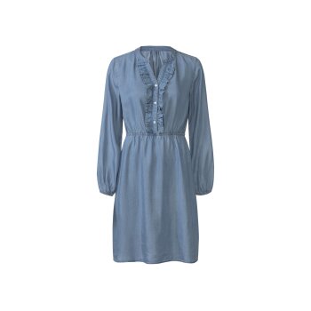 esmara® Damen Kleid mit Tunikakragen (blau, 40) - B-Ware neuwertig