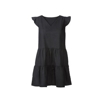 esmara® Damen Kleid mit V-Ausschnitt (schwarz, 38) - B-Ware neuwertig