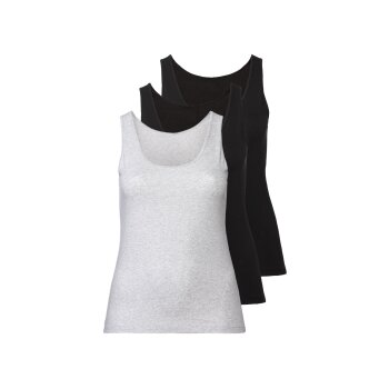 esmara® Damen Achselhemden, 3 Stück, mit hohem...