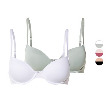 esmara® Damen Bügel-BHs, 2 Stück, gepaddete...